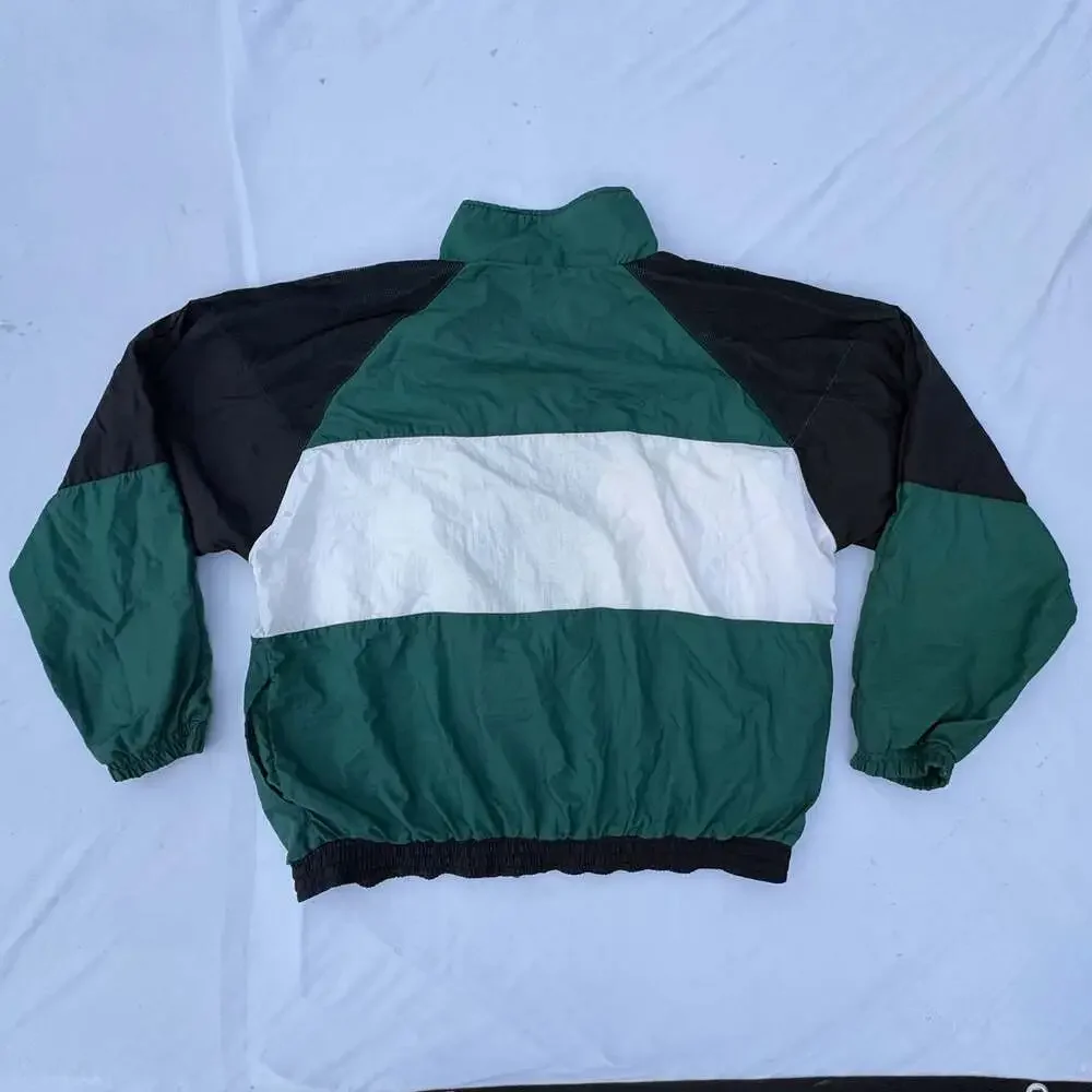 MacGregor Vintage 90s Colorblock Full Zip Windbreaker Jacket XL Green Black